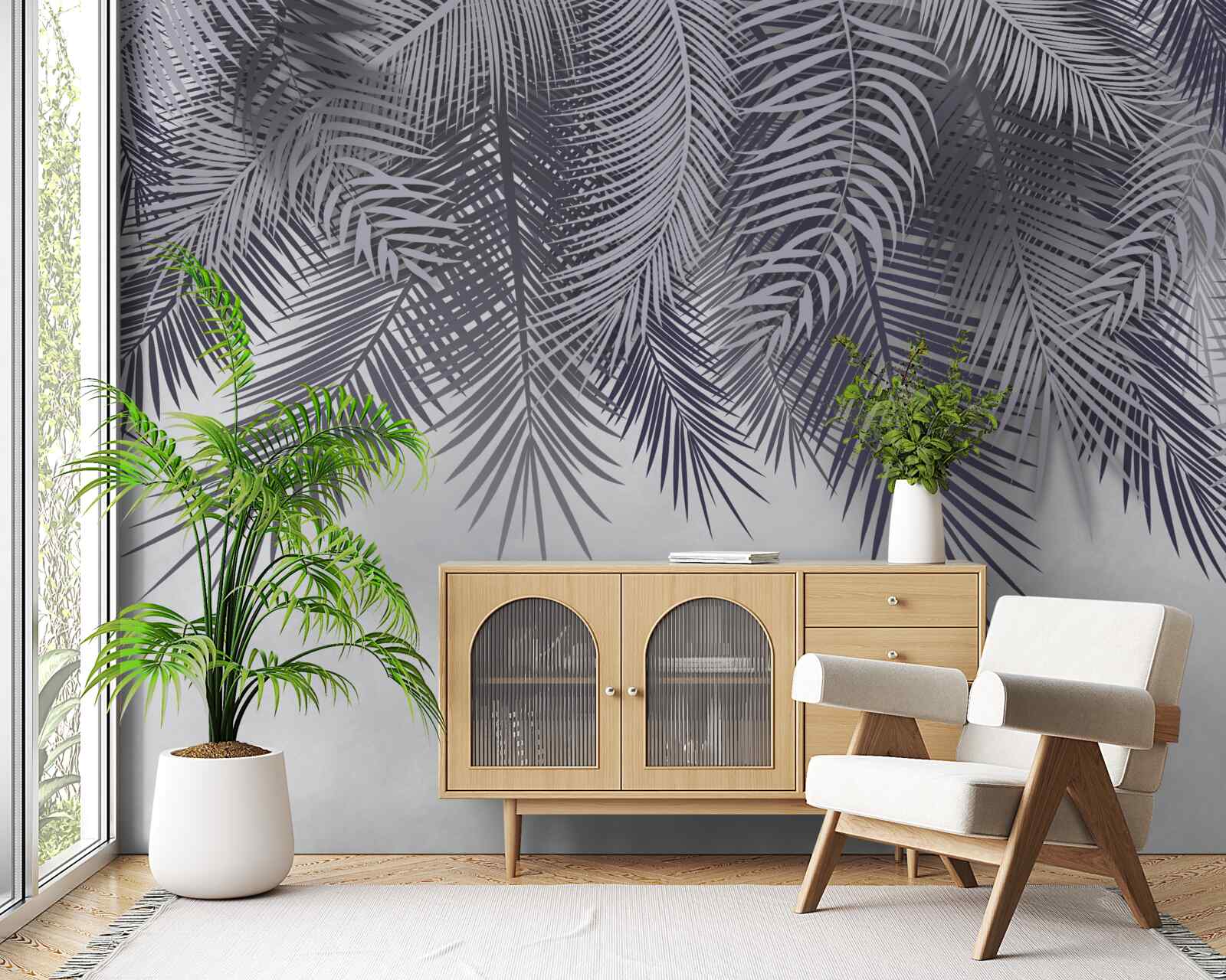 Fototapeta v noci opadávajú listy paprade