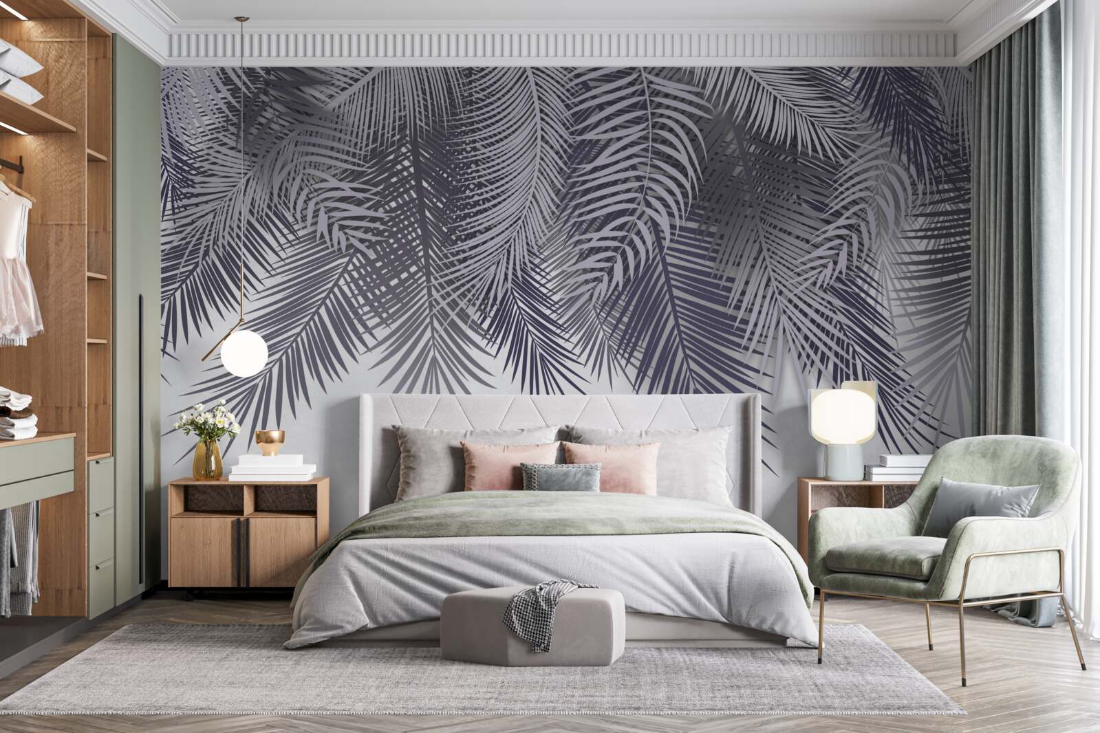 Fototapeta v noci opadávajú listy paprade