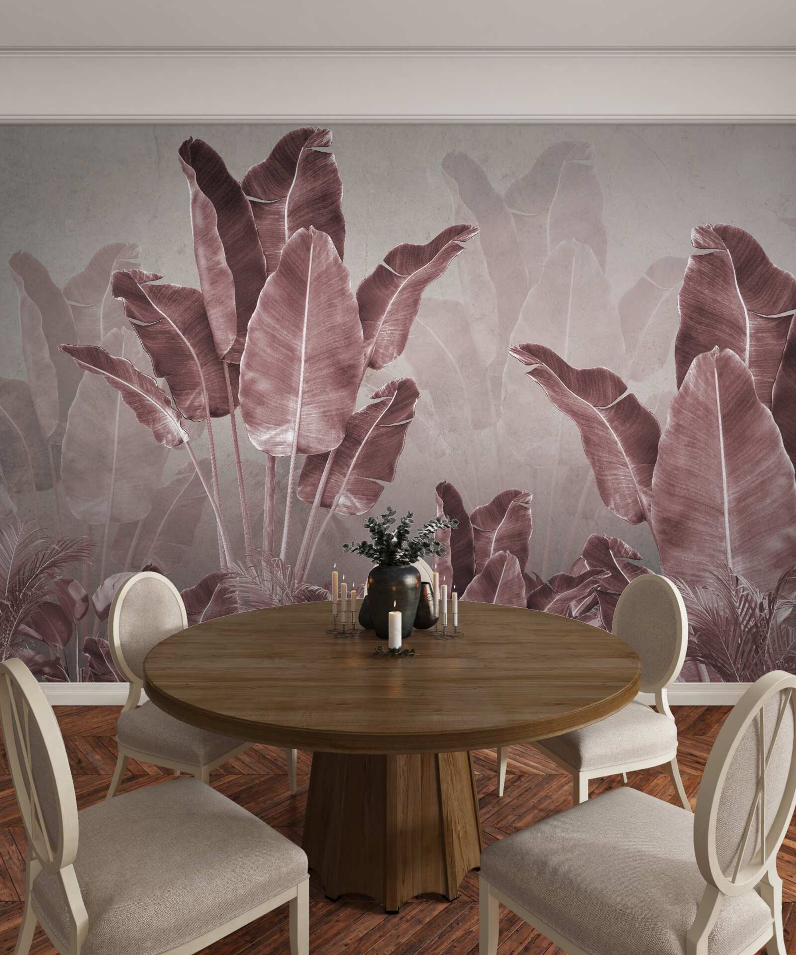 Fototapeta vysoké palmové listy sú červené