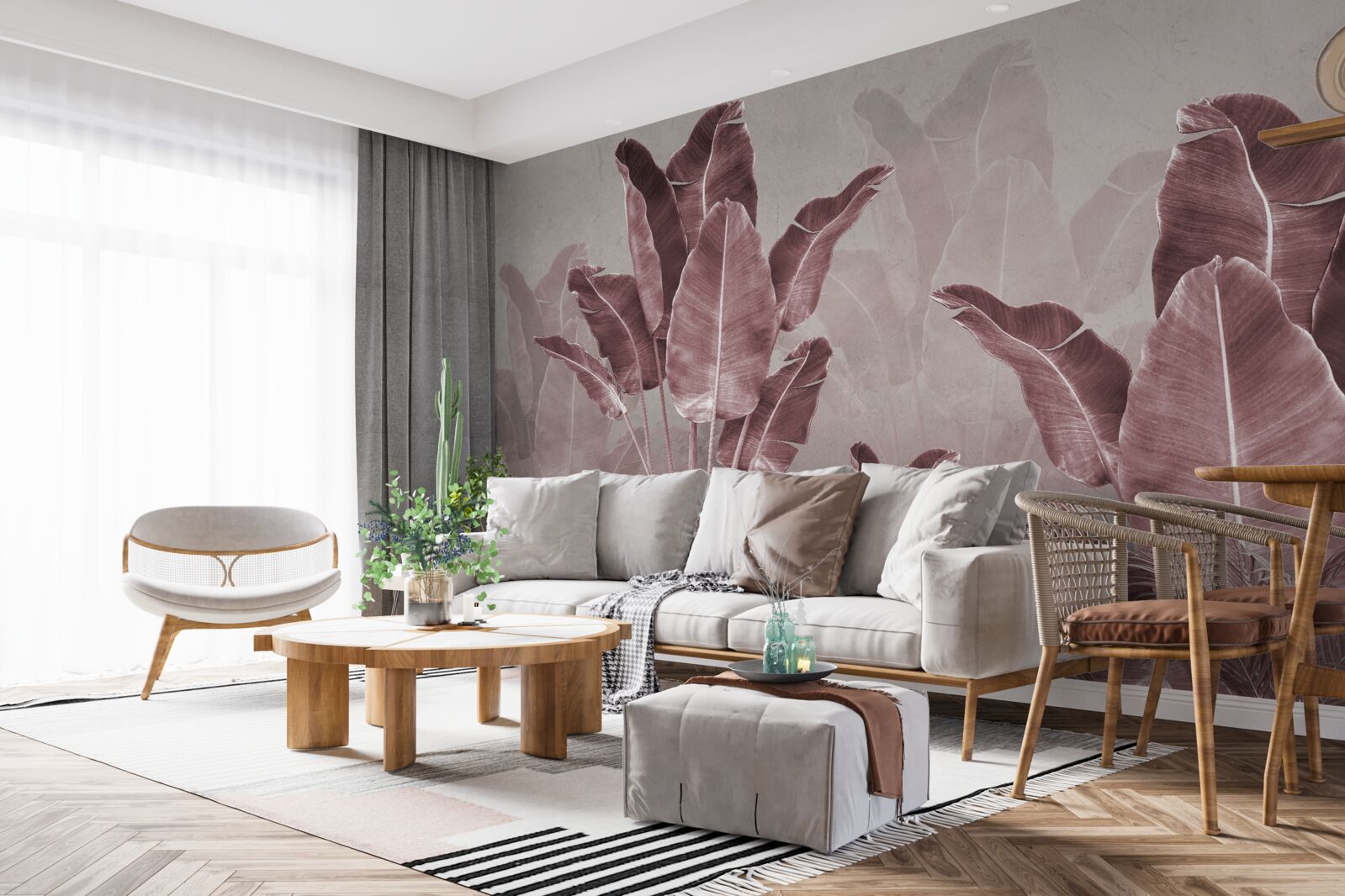 Fototapeta vysoké palmové listy sú červené