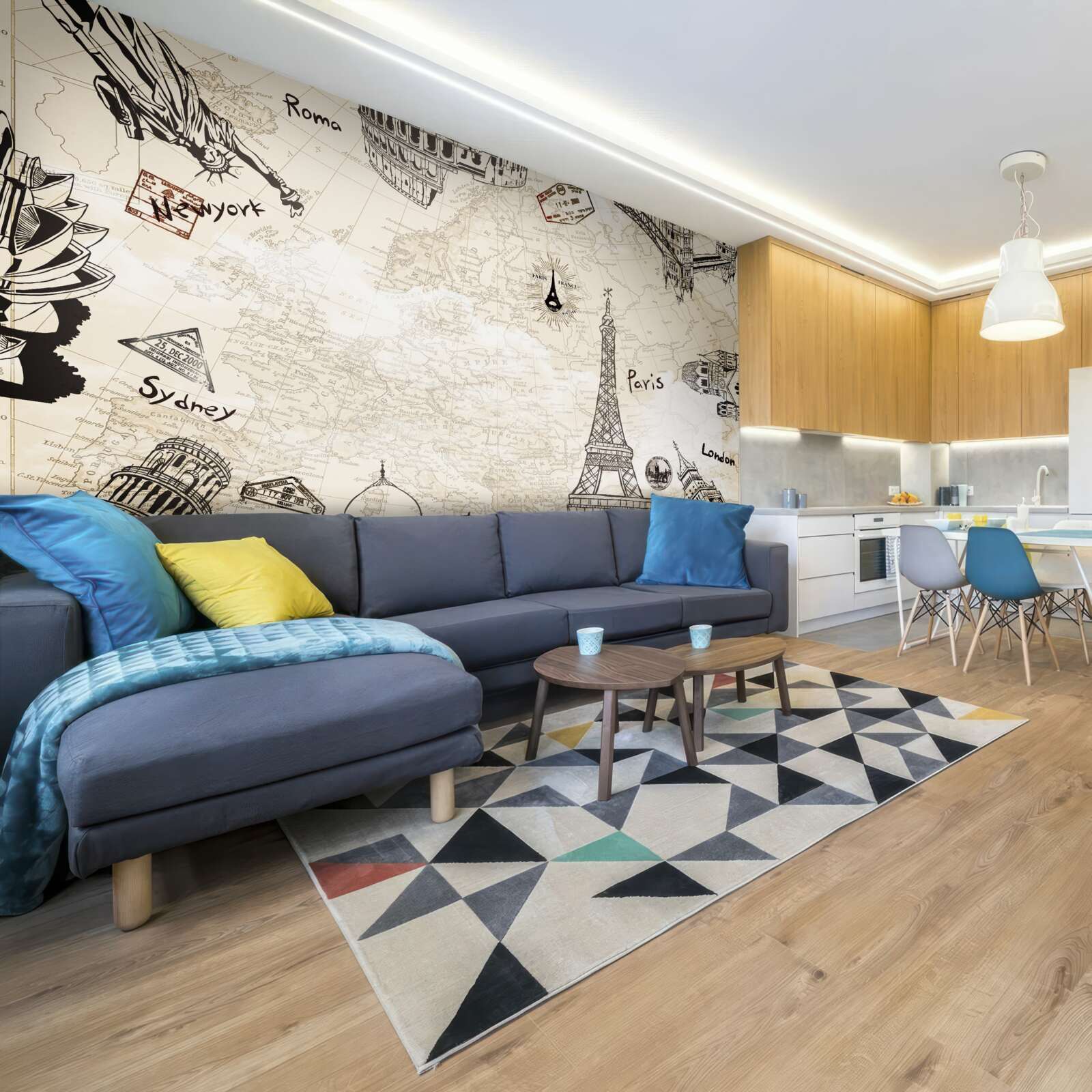 Fototapeta Európska architektúra na mape