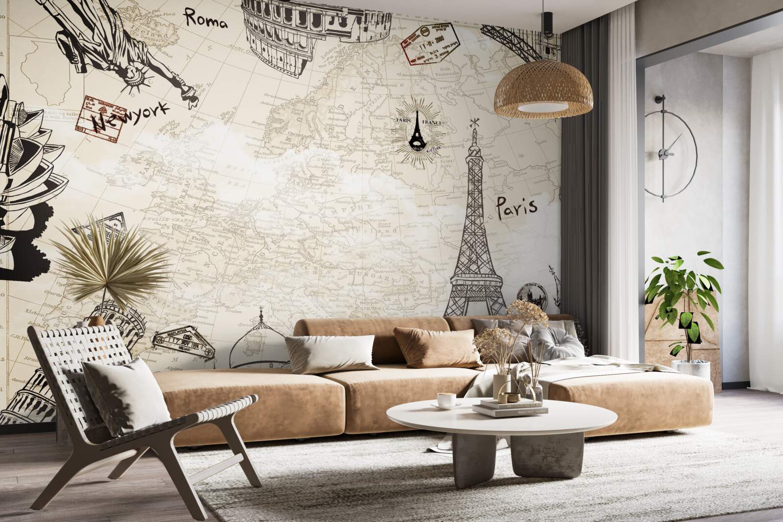 Fototapeta Európska architektúra na mape