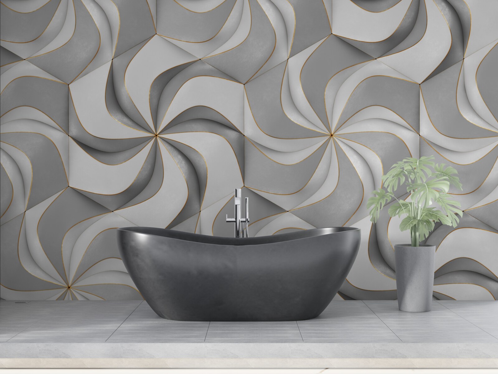 Fototapeta rotujúce sivé kruhy