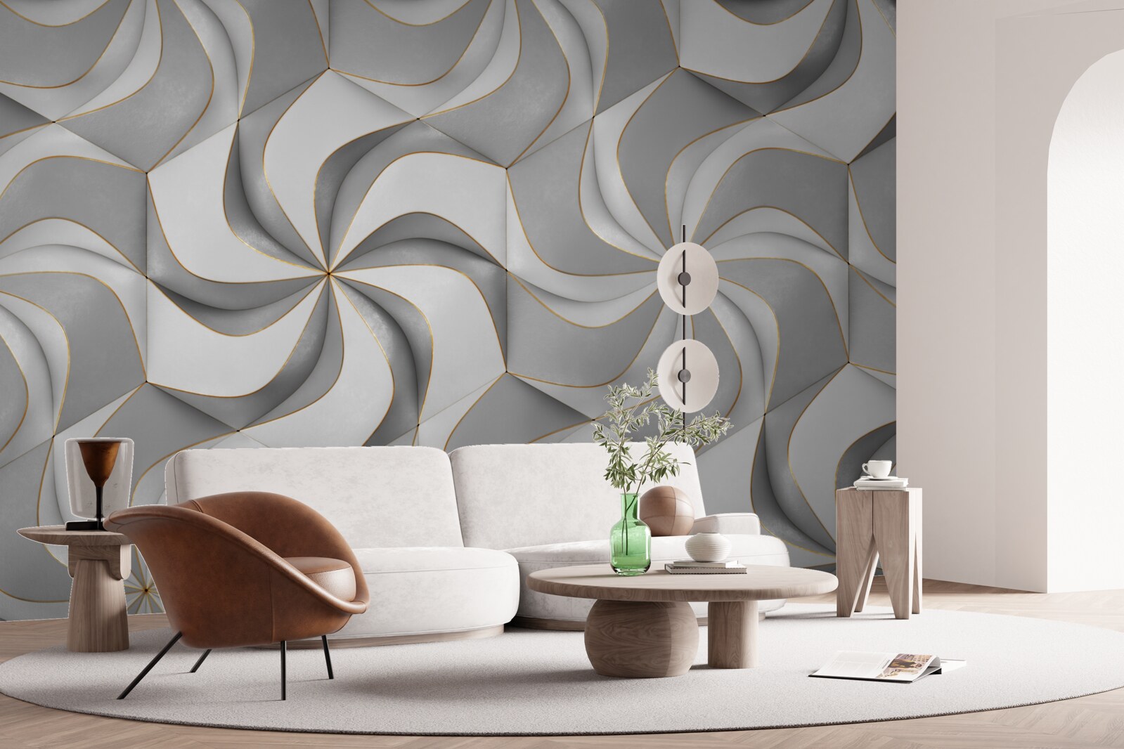 Fototapeta rotujúce sivé kruhy