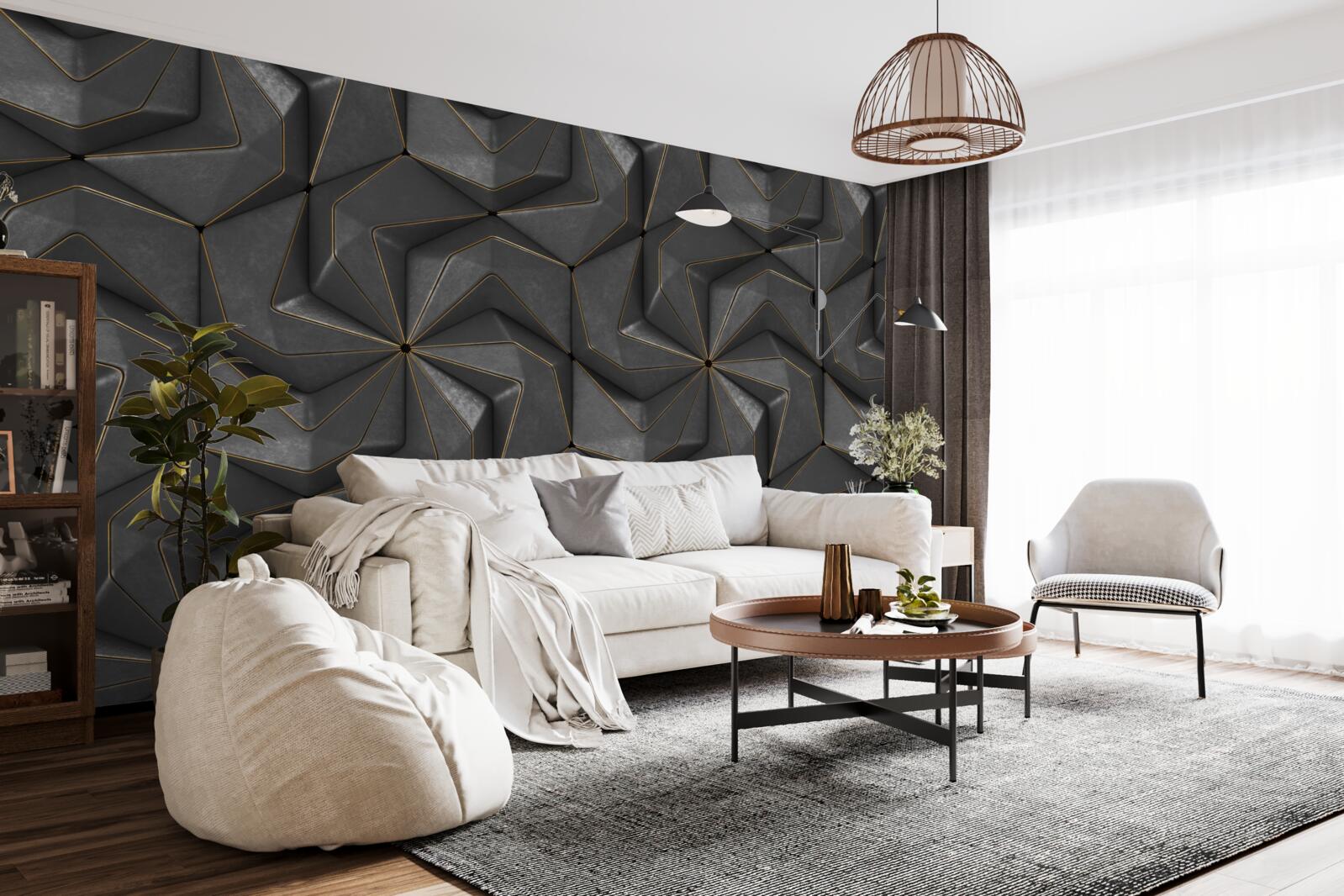 Fototapeta pozadie čiernych geometrických tvarov