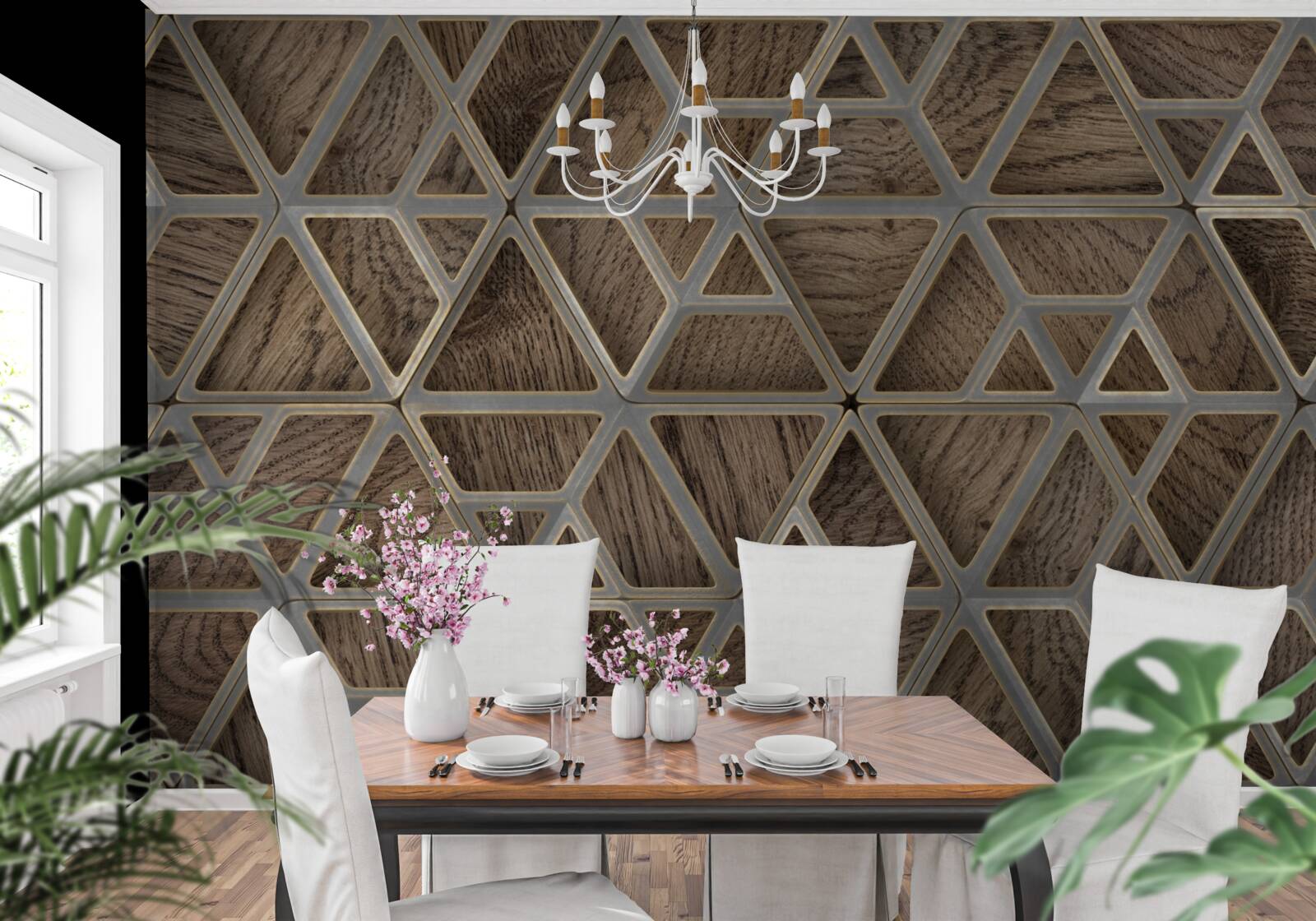 Fototapeta trojuholníková drevená konštrukcia