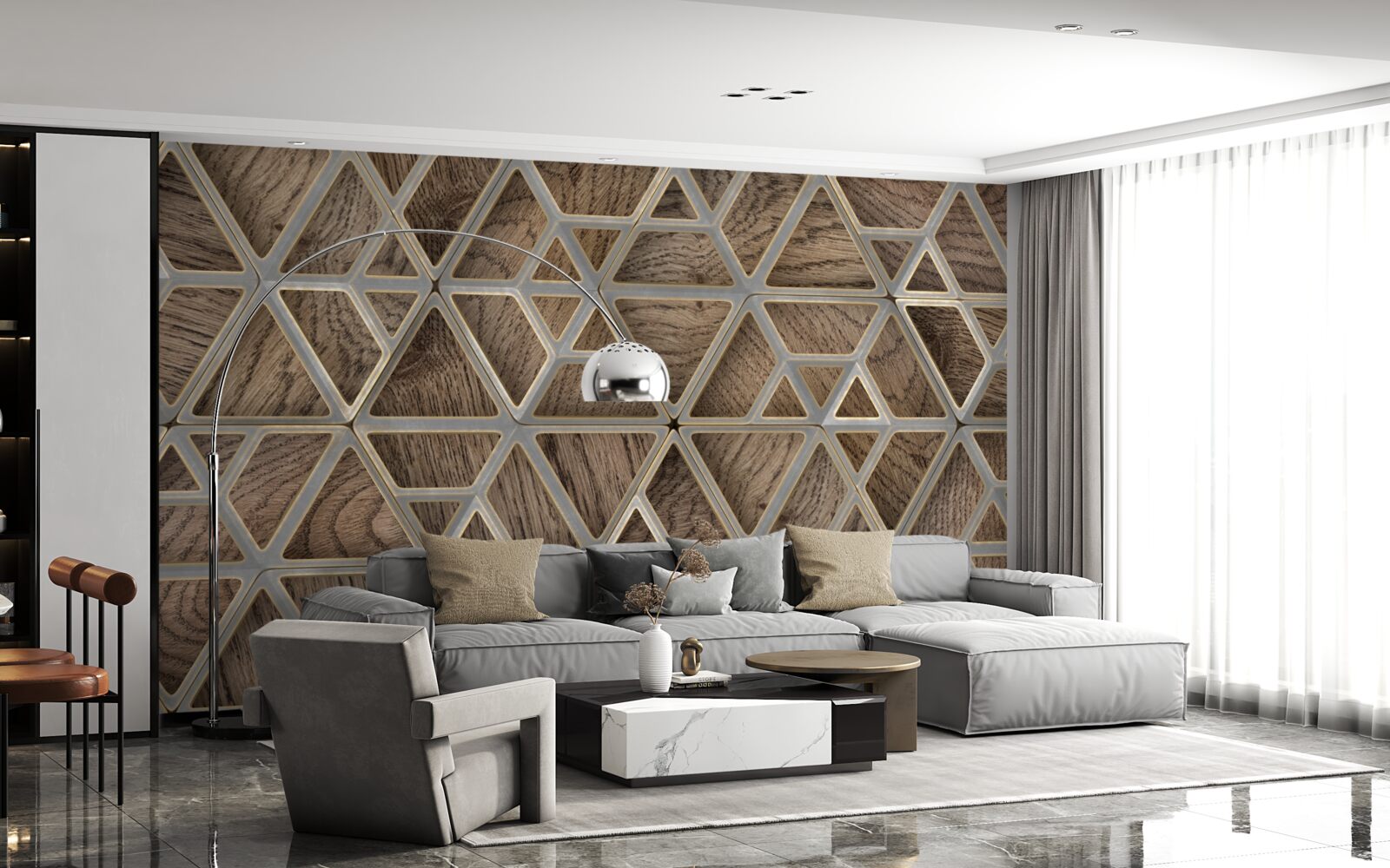 Fototapeta trojuholníková drevená konštrukcia