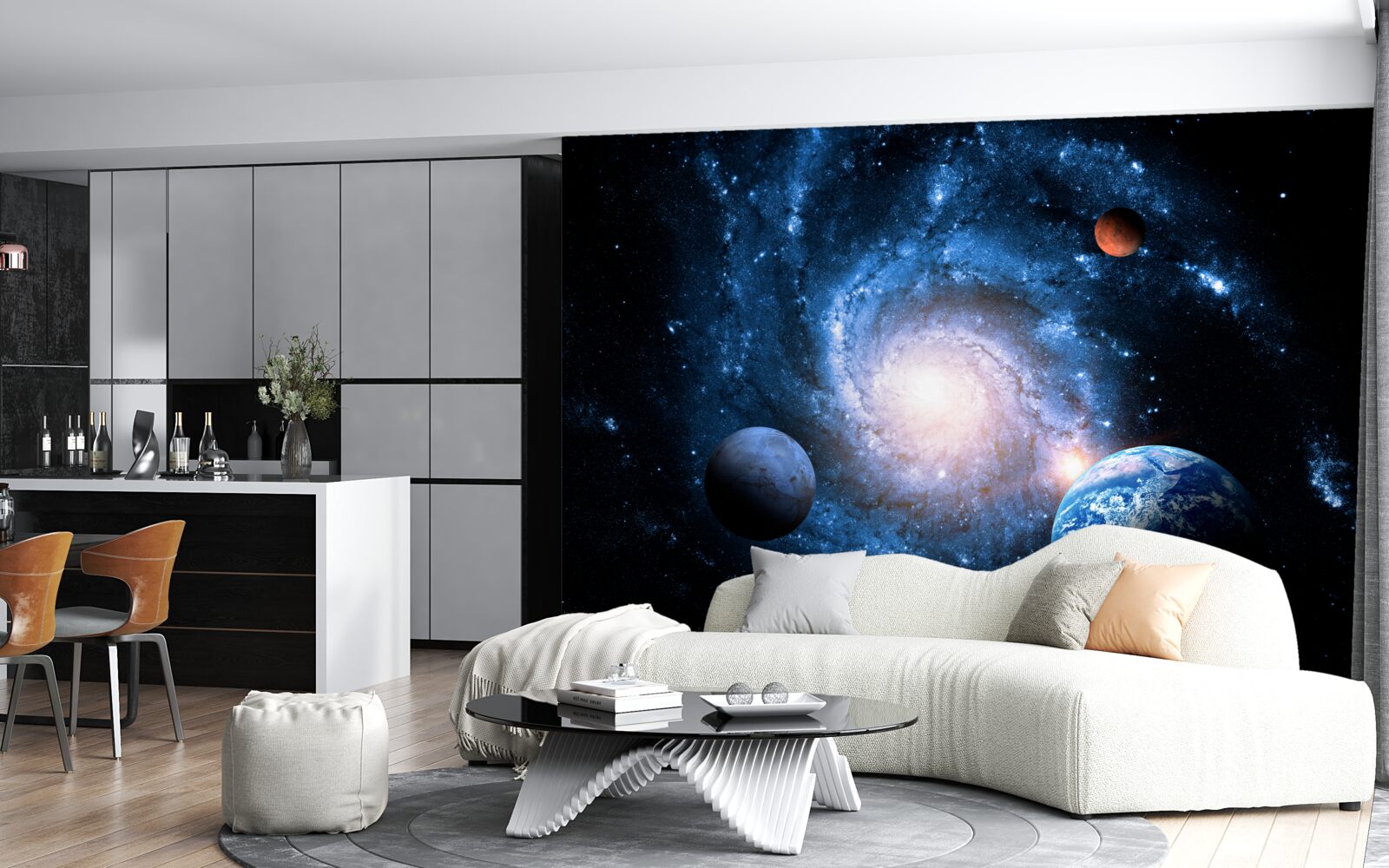 Fototapeta ponurý vesmír s nebeskými telesami