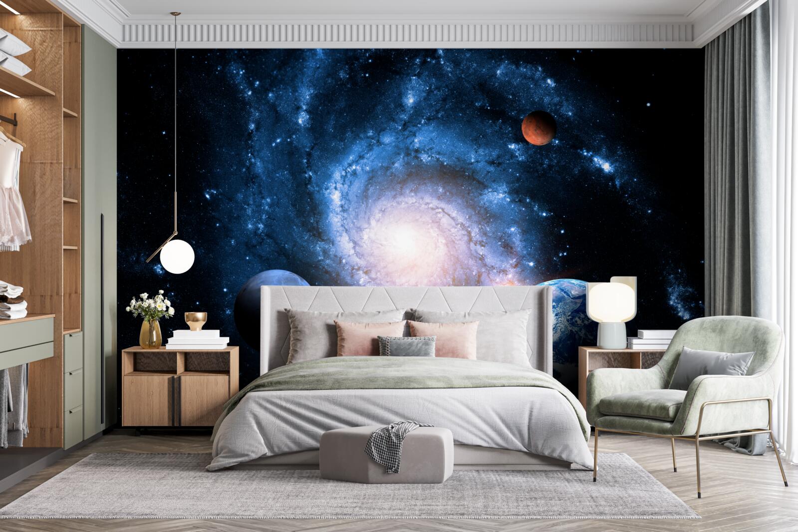 Fototapeta ponurý vesmír s nebeskými telesami