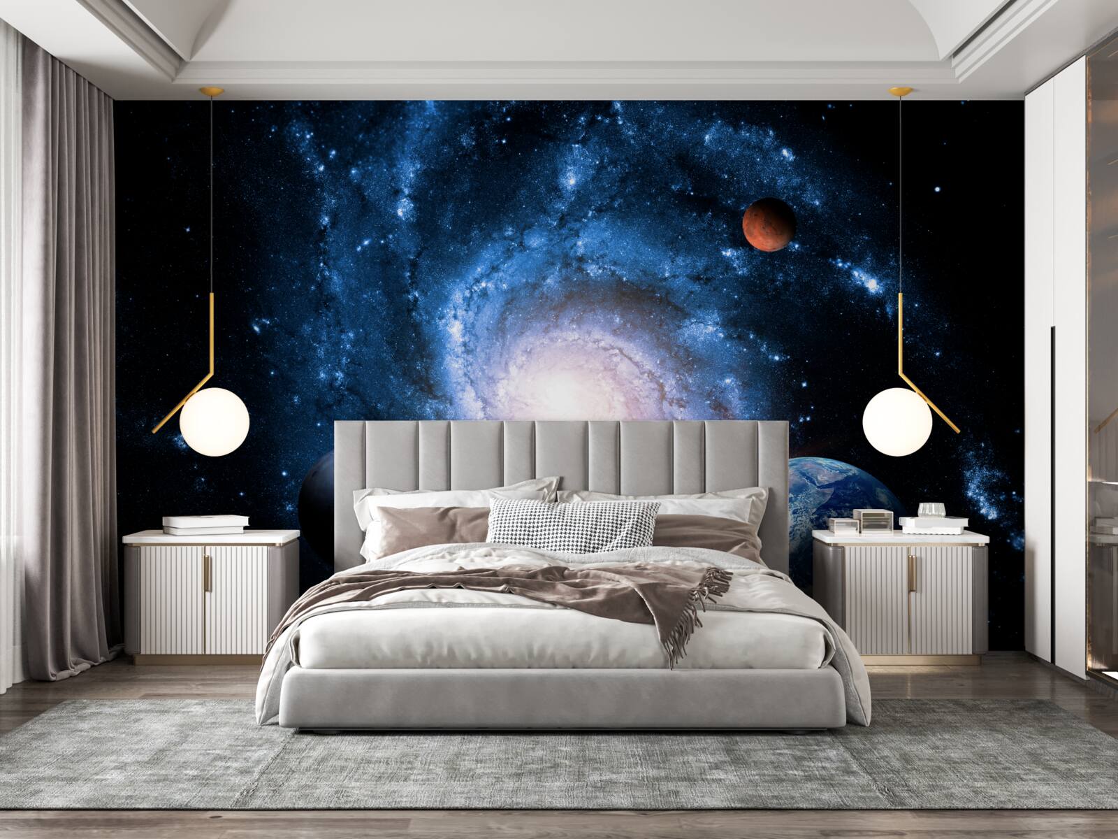 Fototapeta ponurý vesmír s nebeskými telesami