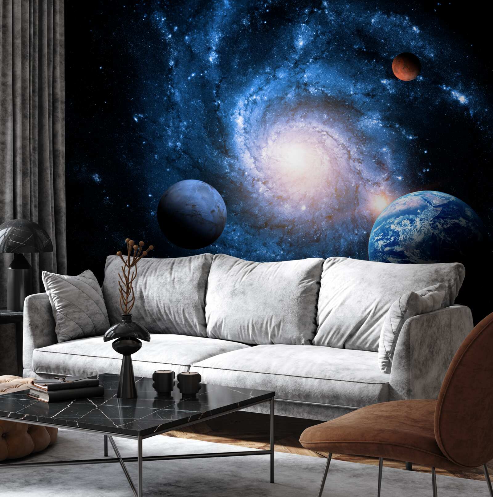 Fototapeta ponurý vesmír s nebeskými telesami