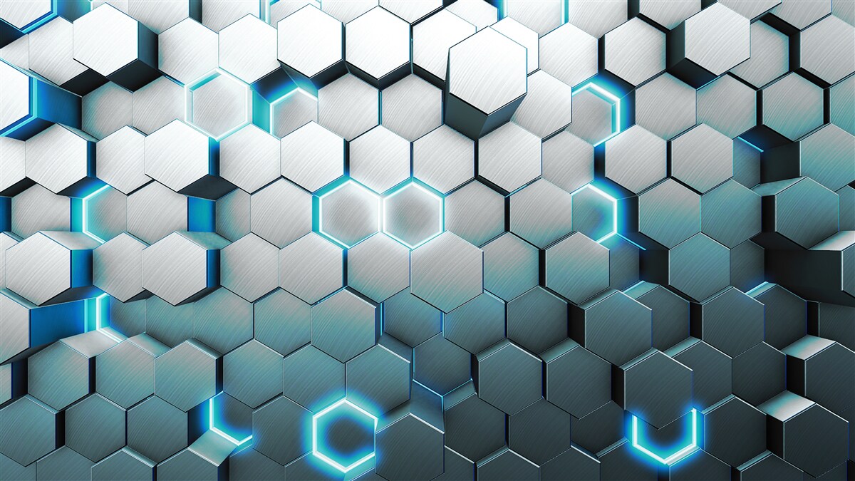 Fototapeta modré tvary päťuholníka