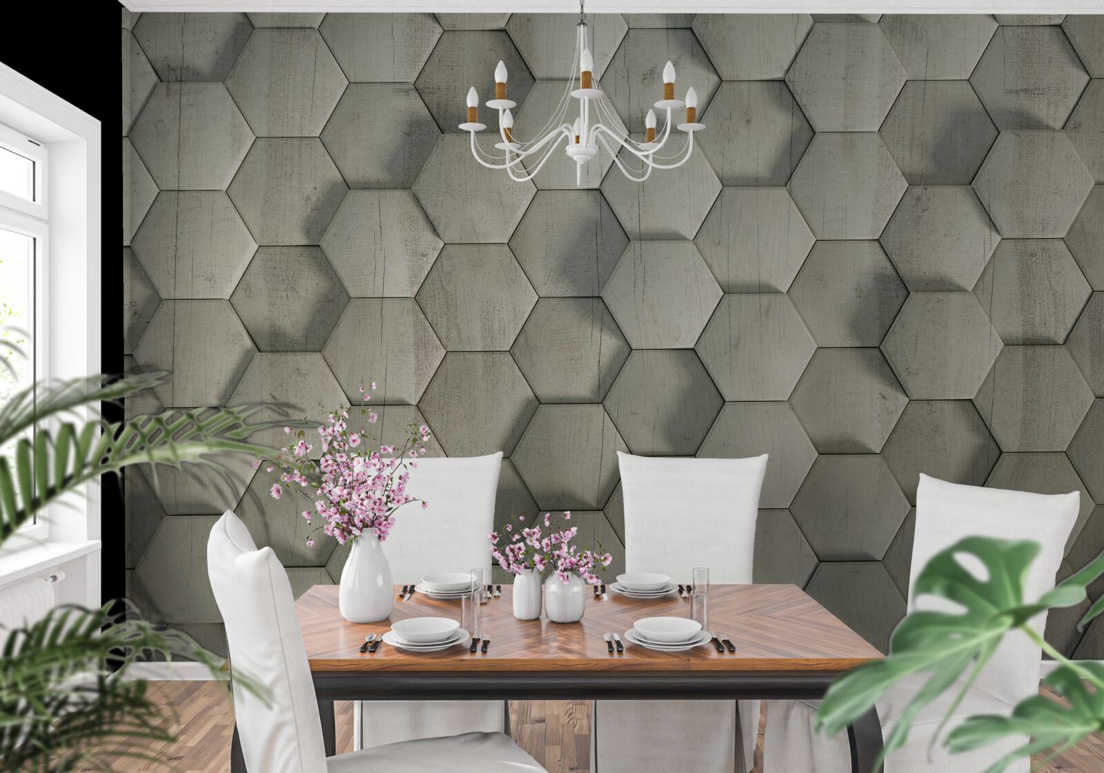 Fototapeta svetlozelené drevené bunky