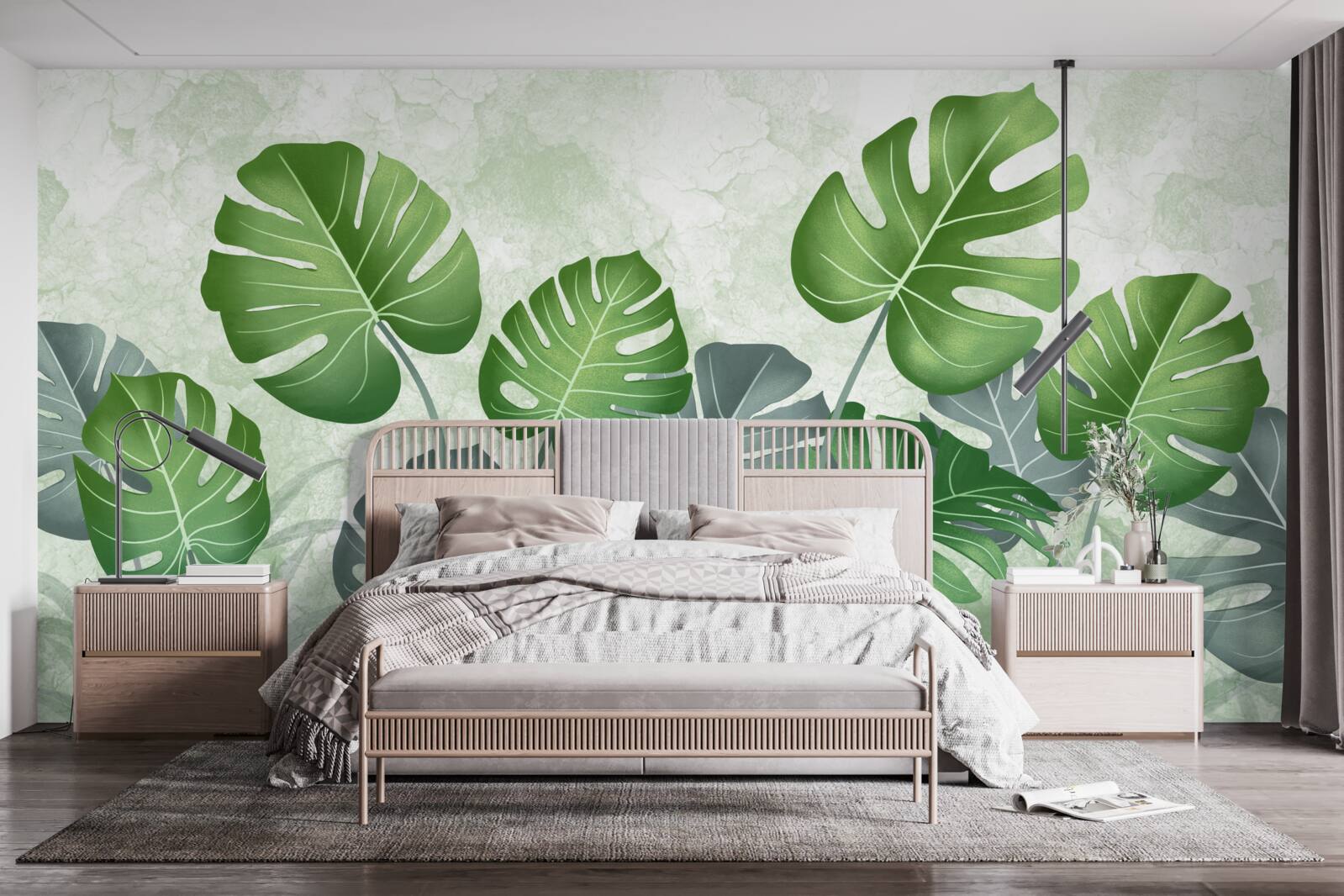 Fototapeta veľké listy monstera a paprade