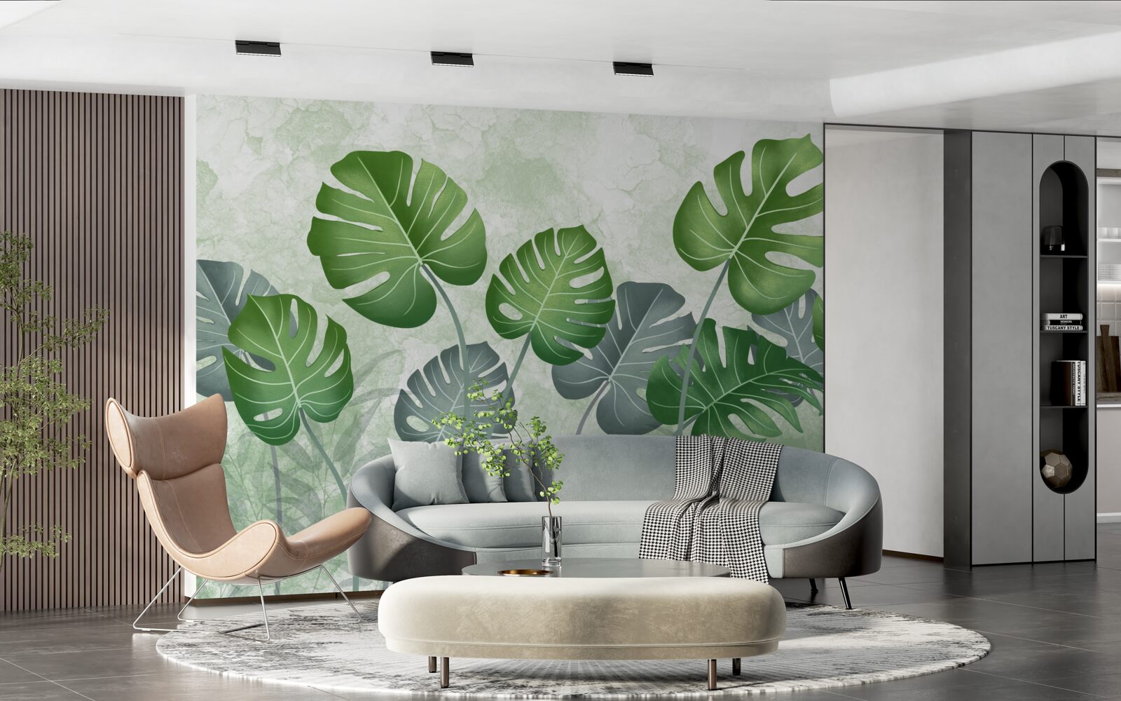 Fototapeta veľké listy monstera a paprade