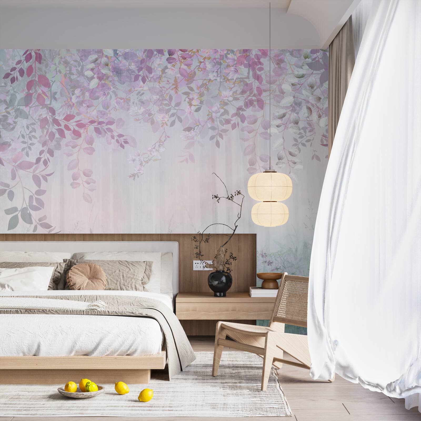 Fototapeta listy všetkých farieb v lese na jesenné ráno