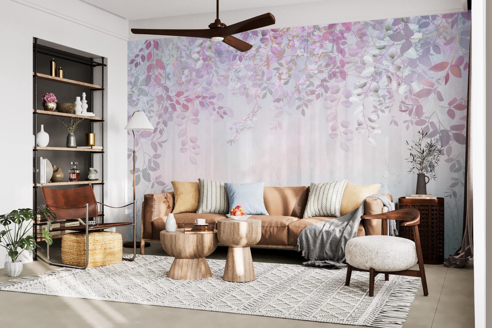 Fototapeta listy všetkých farieb v lese na jesenné ráno