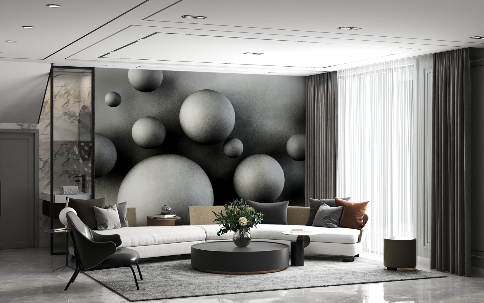 Fototapeta levitujúce husté gule