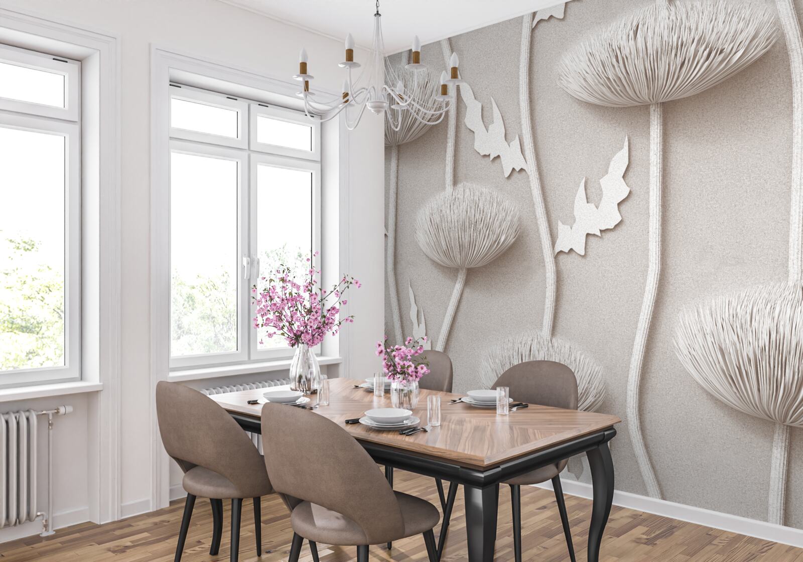 Fototapeta štíhle, biele kvety s nadýchanou textúrou