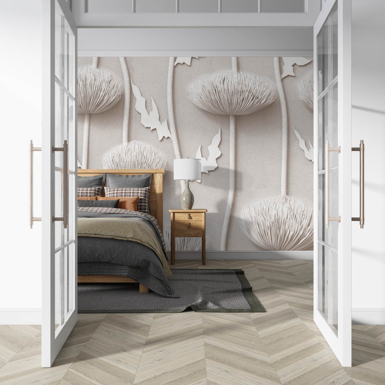 Fototapeta štíhle, biele kvety s nadýchanou textúrou