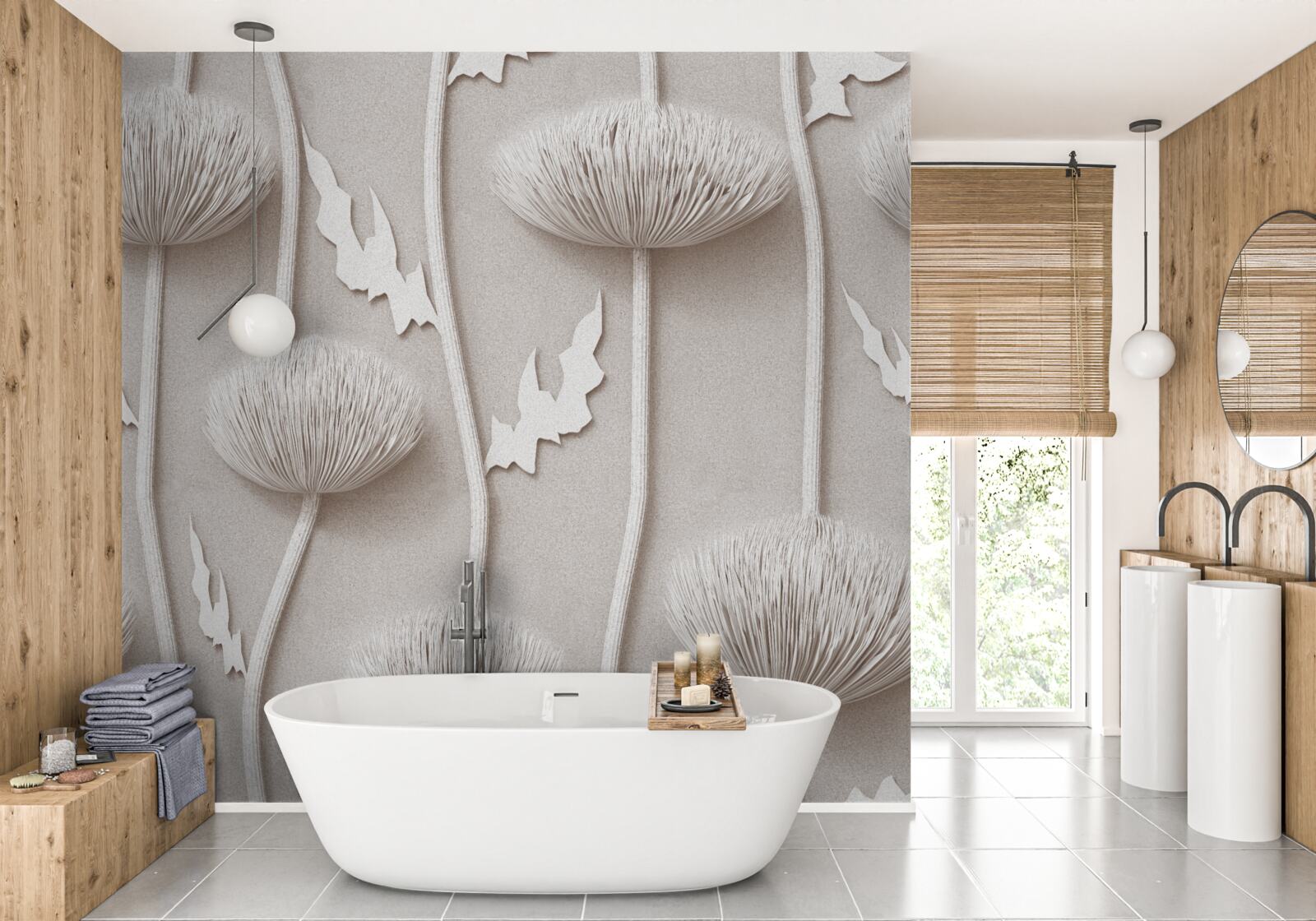 Fototapeta štíhle, biele kvety s nadýchanou textúrou