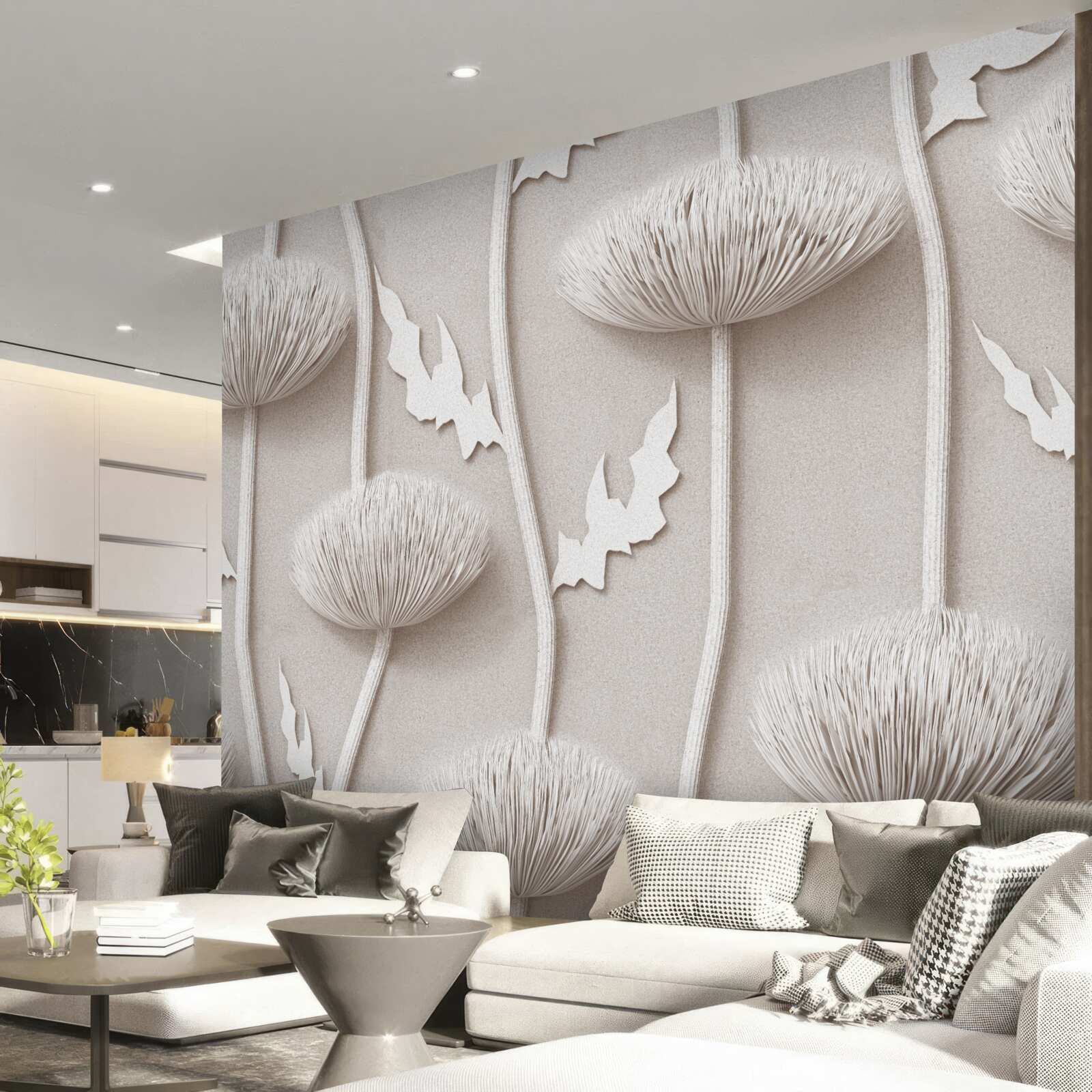 Fototapeta štíhle, biele kvety s nadýchanou textúrou