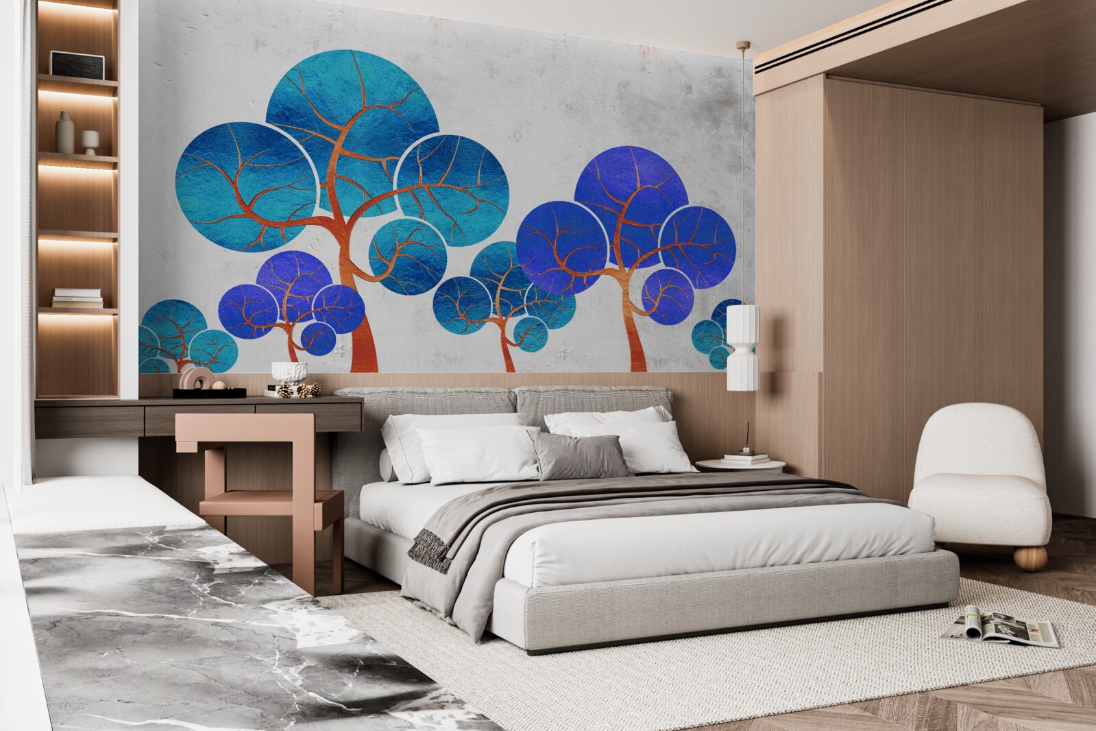 Fototapeta rozkvitnuté koruny stromov sú abstraktné