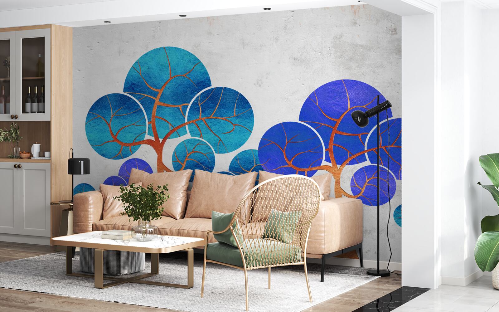 Fototapeta rozkvitnuté koruny stromov sú abstraktné