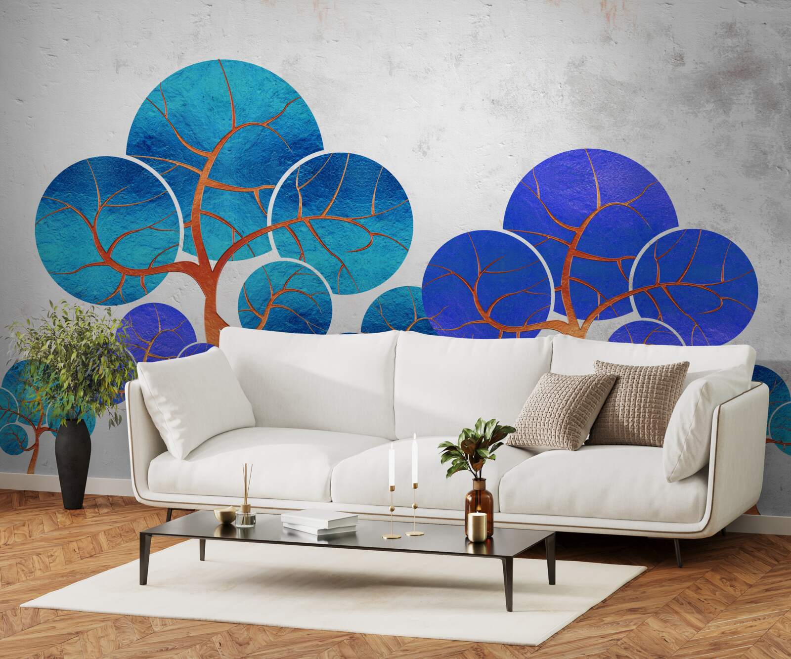 Fototapeta rozkvitnuté koruny stromov sú abstraktné