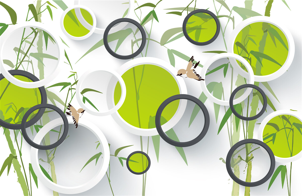 Fototapeta kruhy na rastlinách a vtákoch