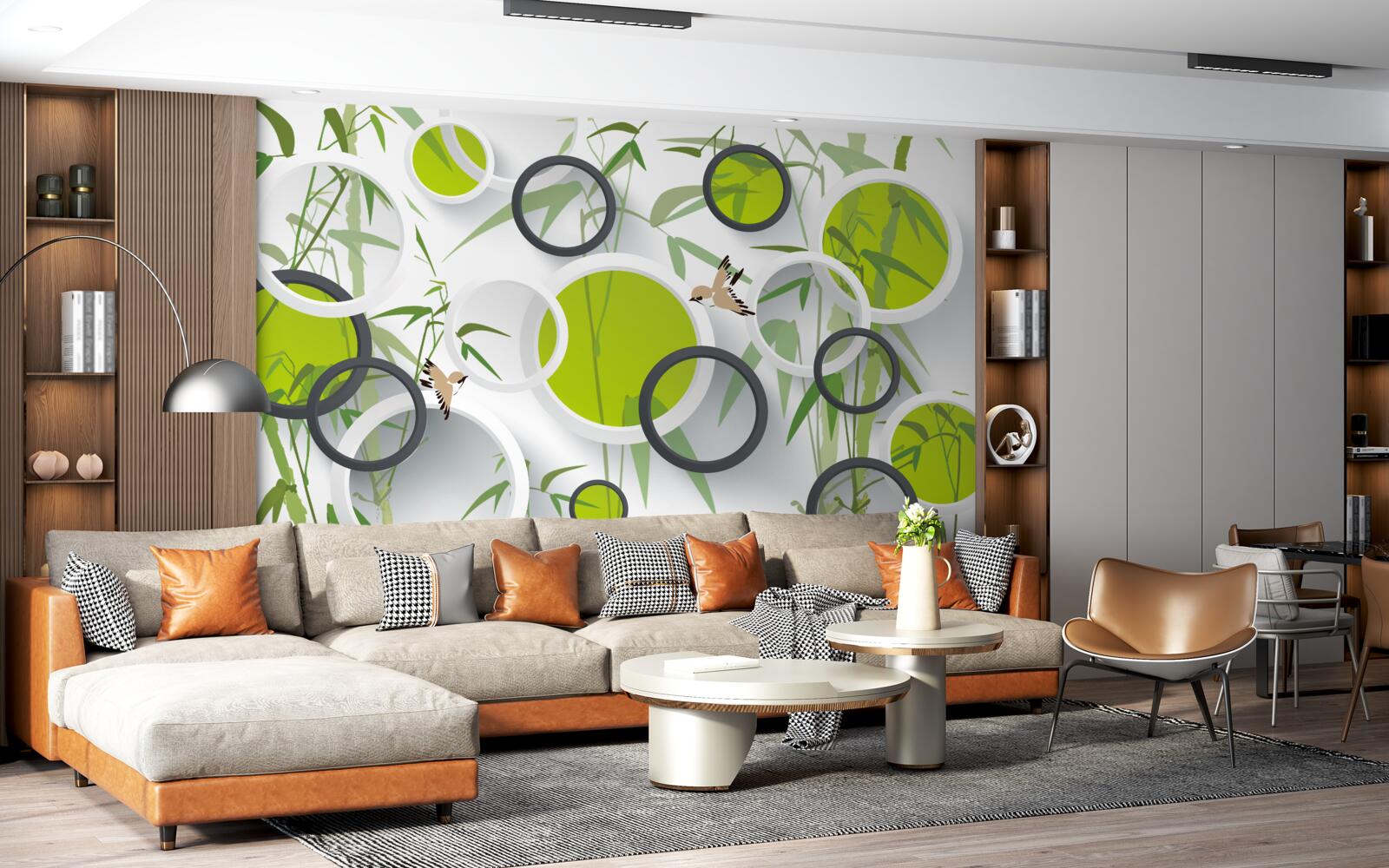 Fototapeta kruhy na rastlinách a vtákoch