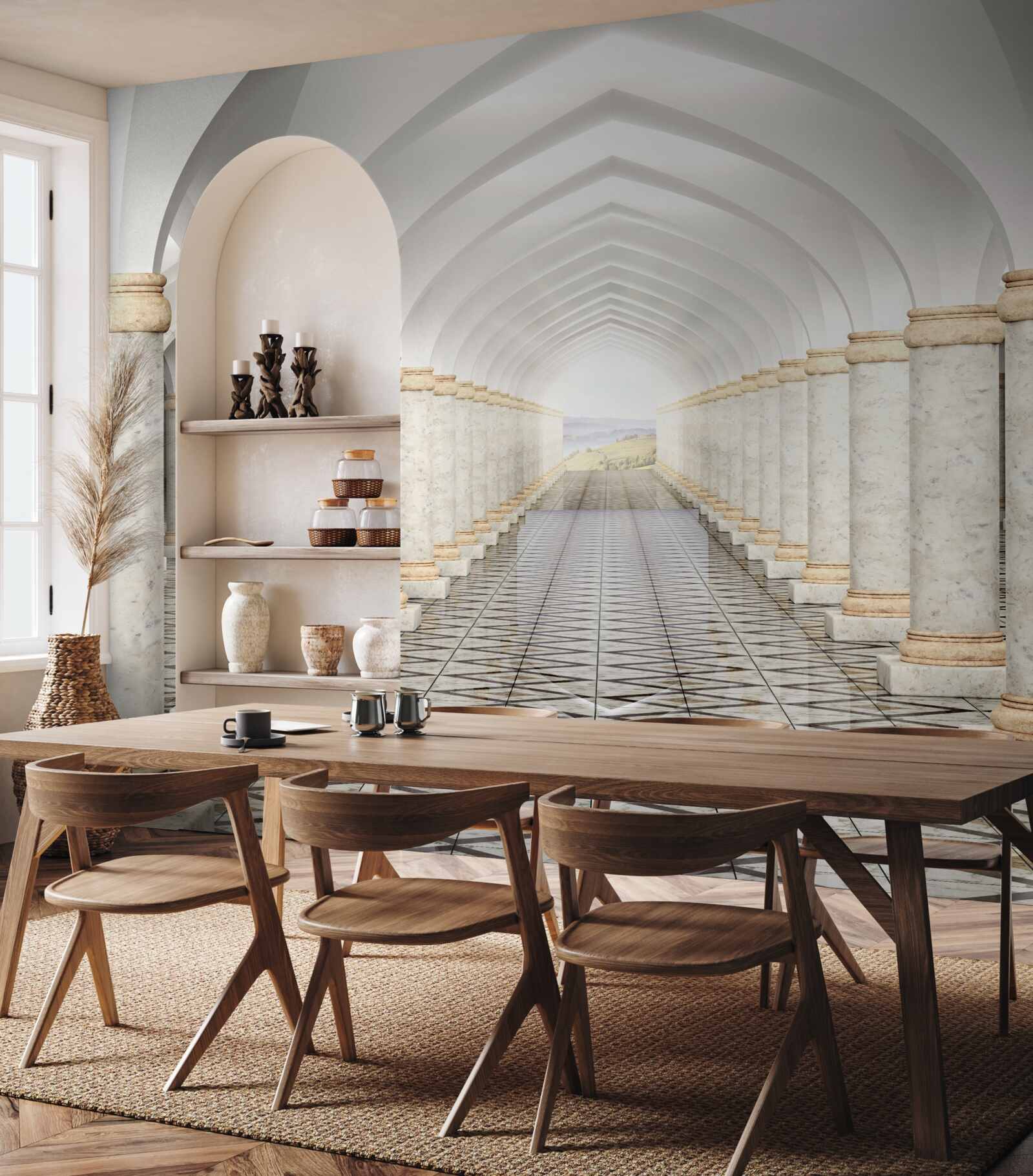 Fototapeta nekonečný tunel posiaty stĺpmi