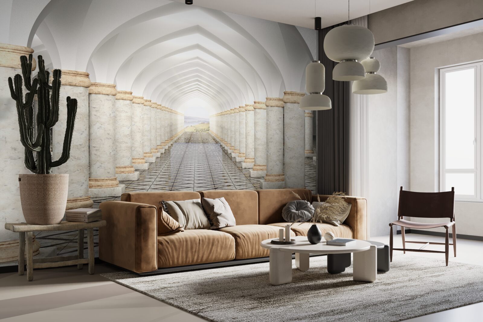 Fototapeta nekonečný tunel posiaty stĺpmi