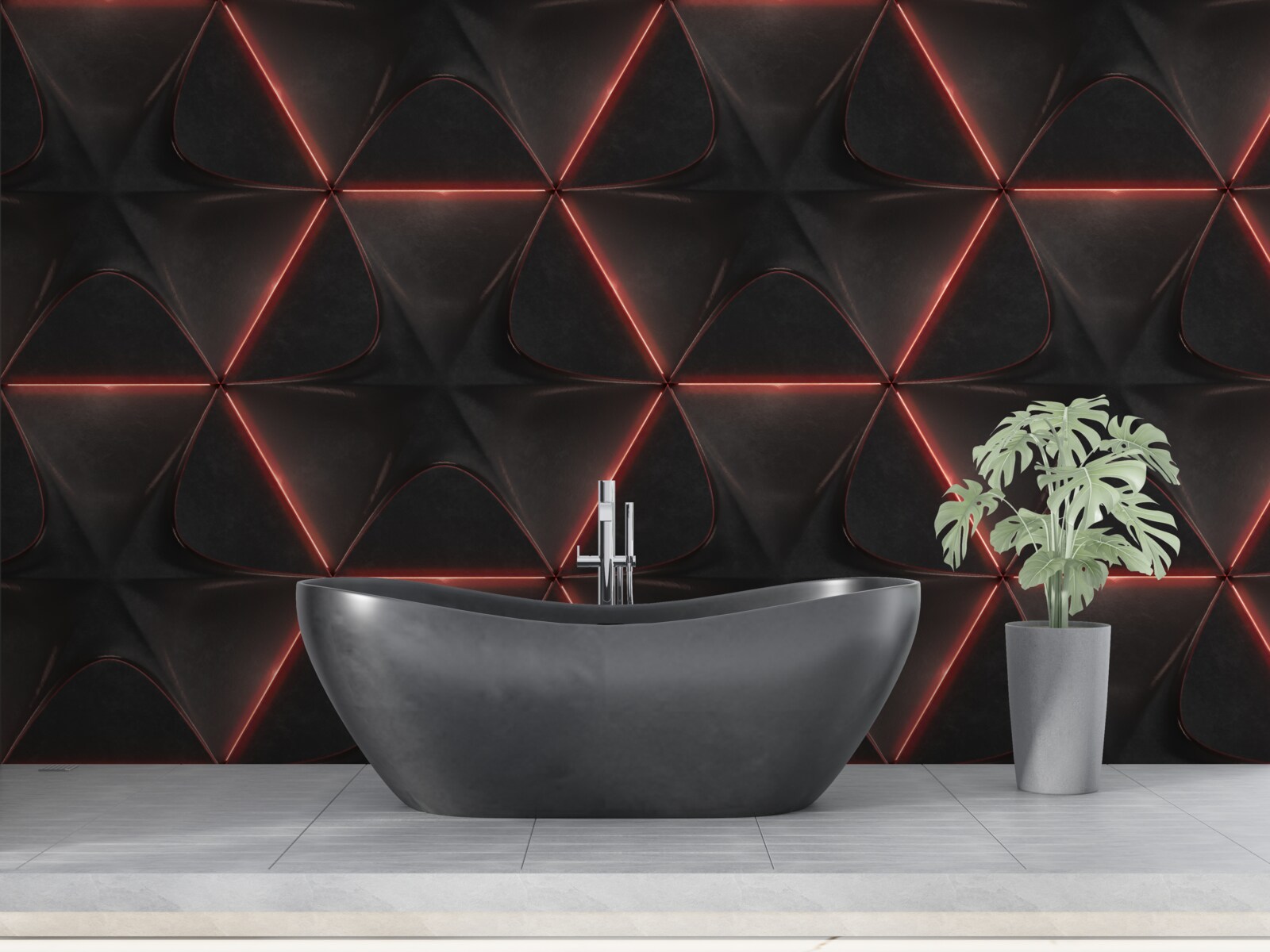 Fototapeta päťuholníky s rovnako dlhými červenými stranami