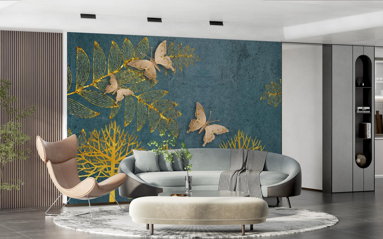 Fototapeta les plný zlata a molí