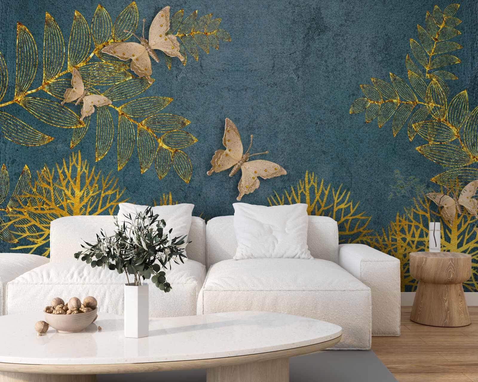 Fototapeta les plný zlata a molí