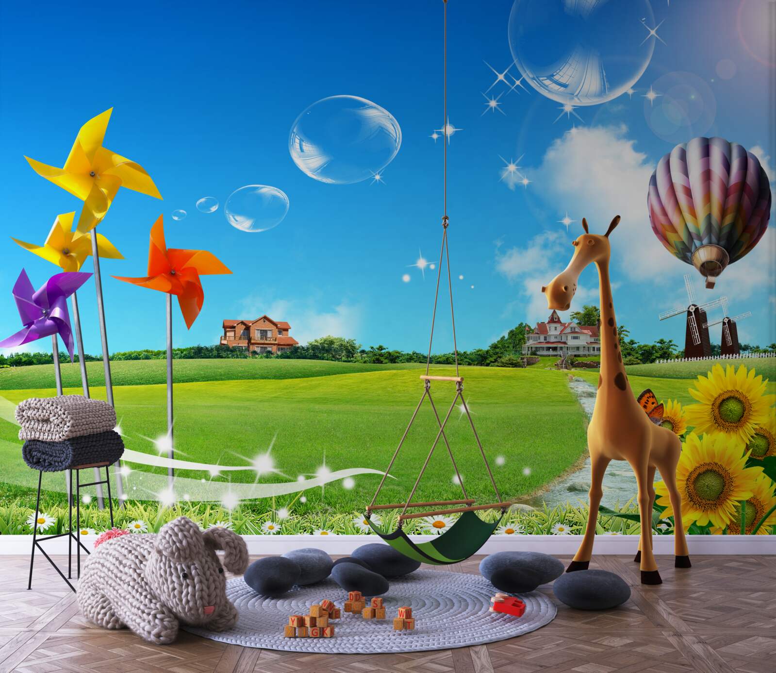 Fototapeta v letnom dni je cesta zelená