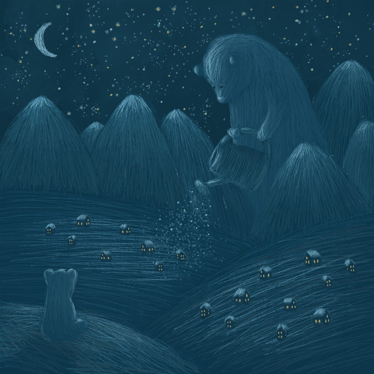 Fototapeta mŕtva noc v dedine