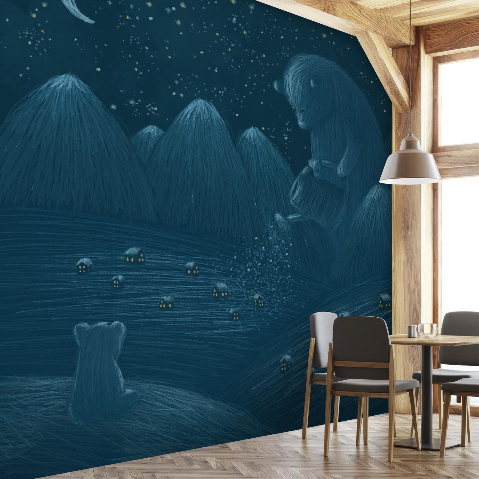 Fototapeta mŕtva noc v dedine