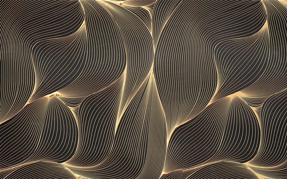 Fototapeta abstrakcia s hladkými zlatými líniami