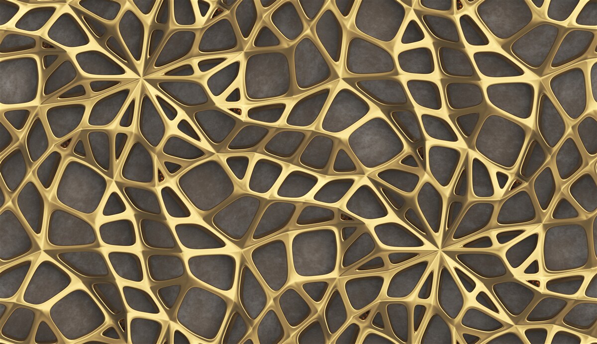 Fototapeta web má zlatú farbu na hnedom pozadí