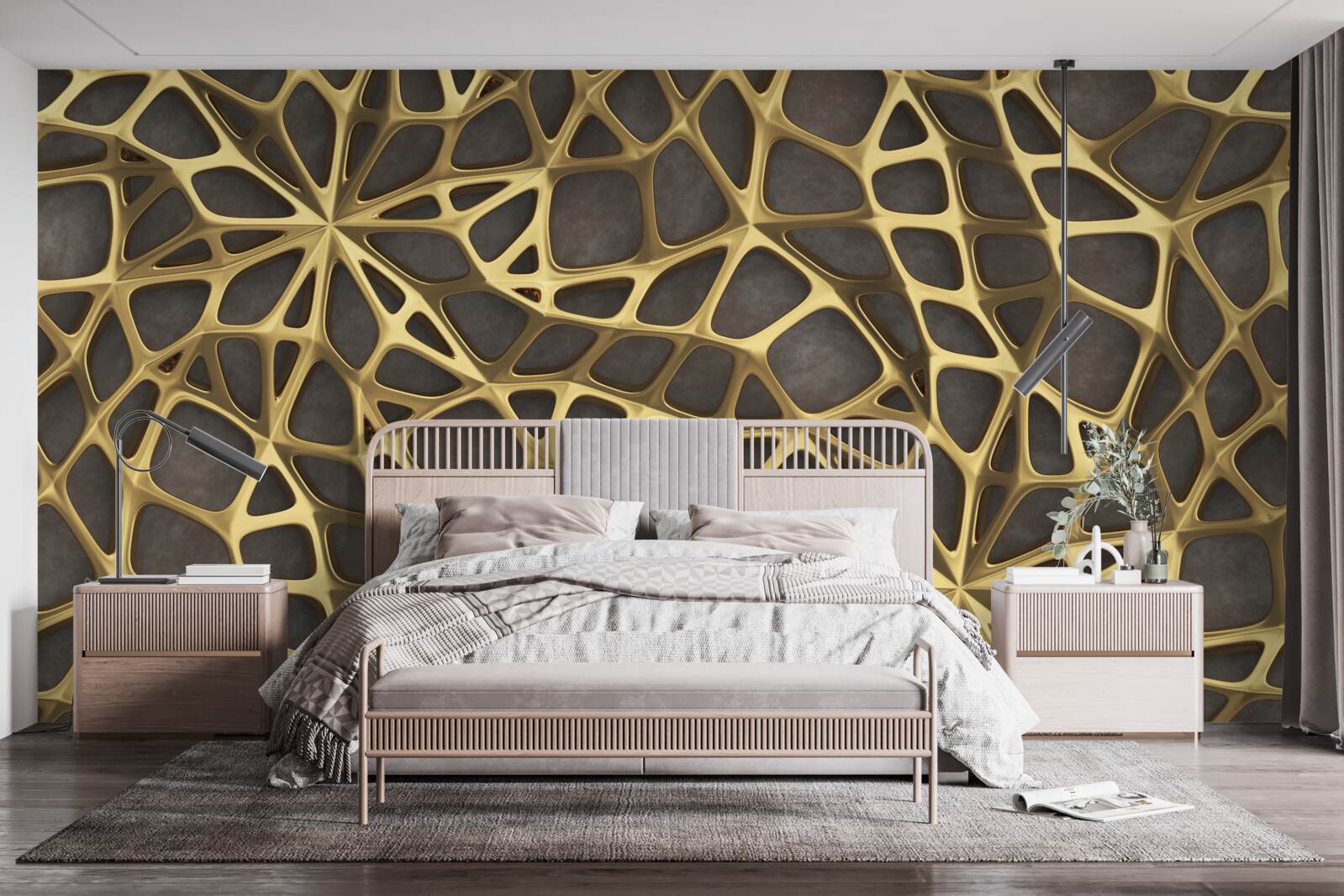 Fototapeta web má zlatú farbu na hnedom pozadí