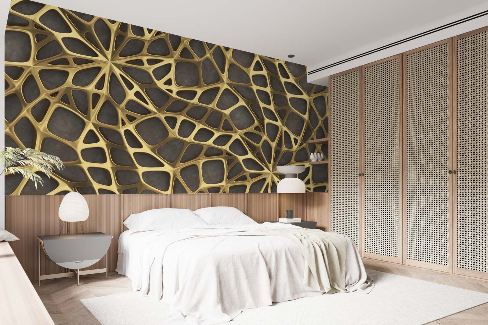 Fototapeta web má zlatú farbu na hnedom pozadí