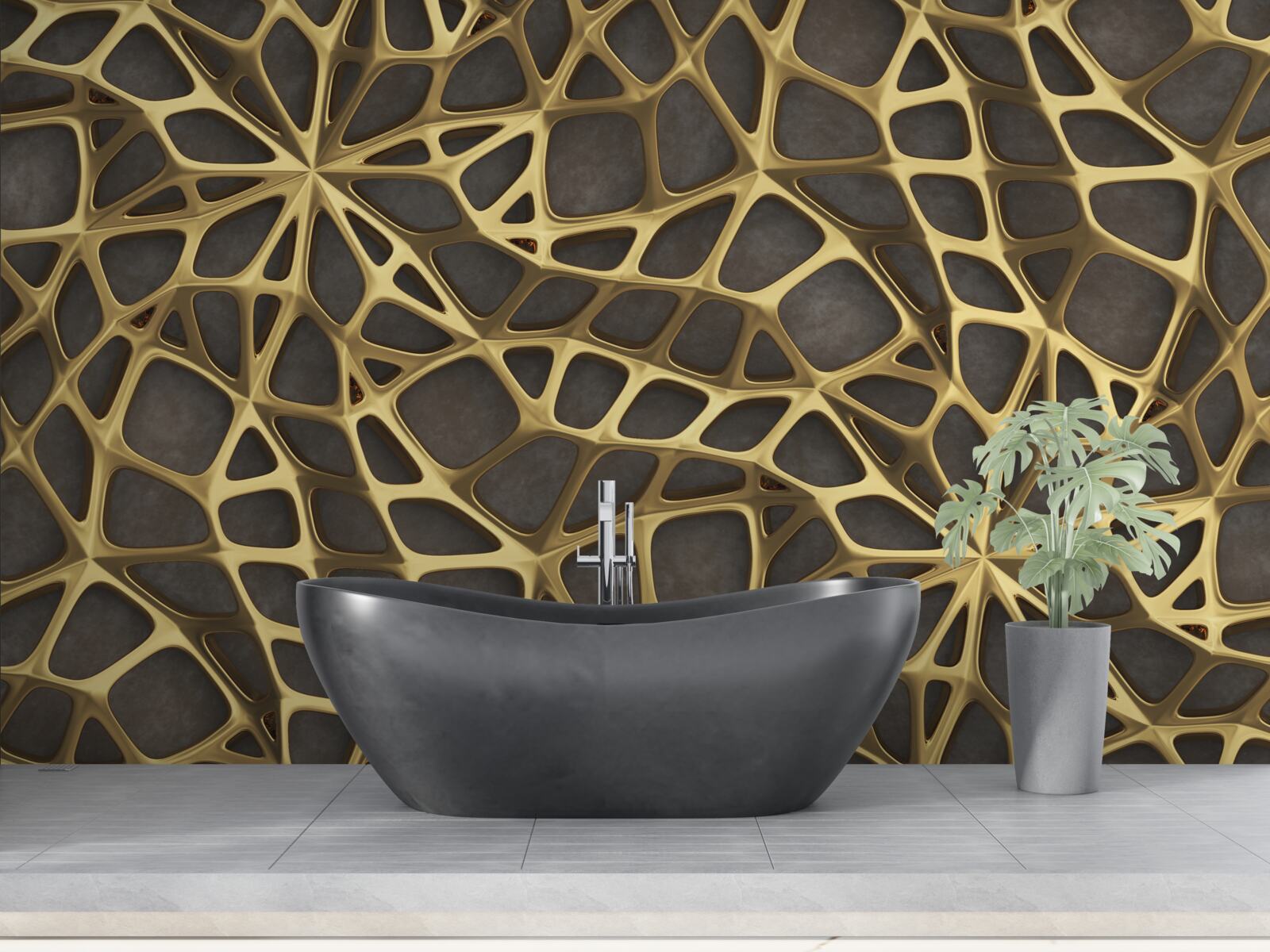 Fototapeta web má zlatú farbu na hnedom pozadí