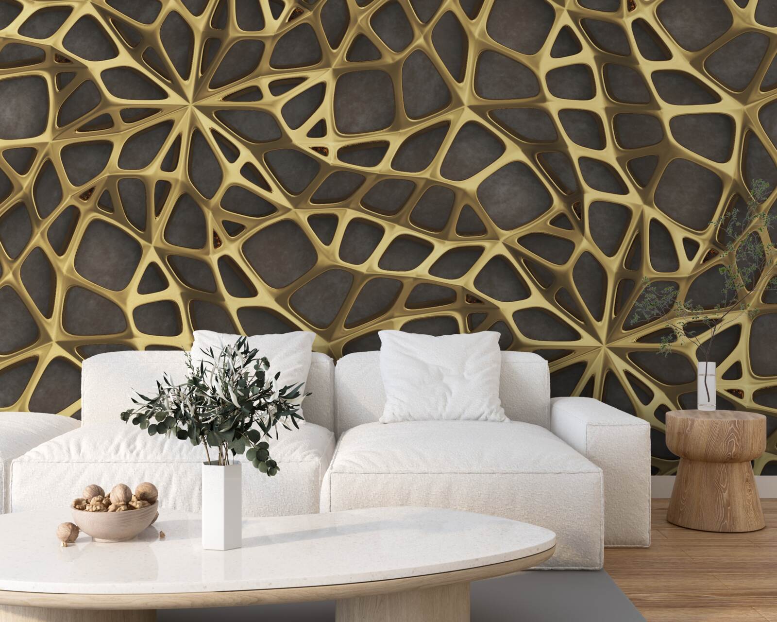 Fototapeta web má zlatú farbu na hnedom pozadí