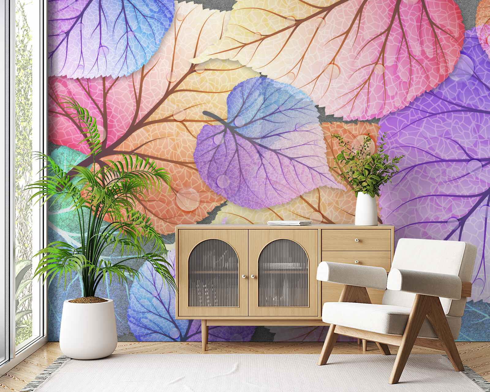 Fototapeta jesenné lístie maľované v pestrých farbách