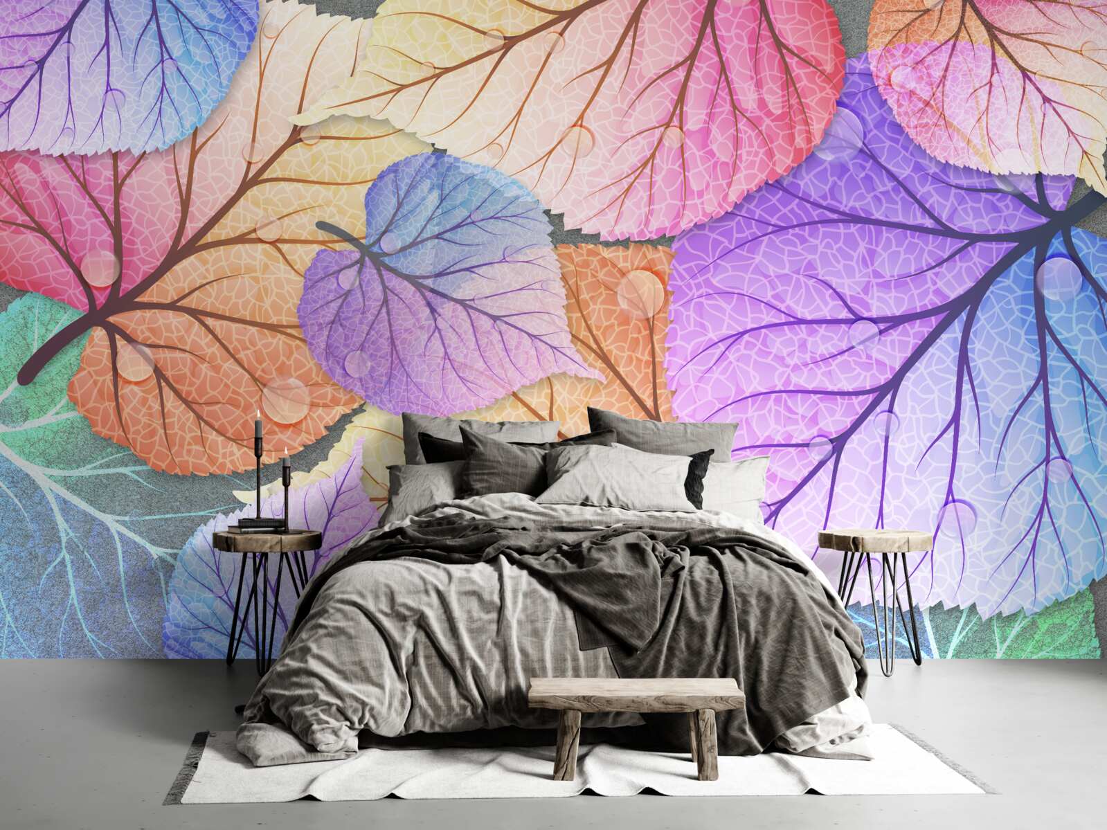 Fototapeta jesenné lístie maľované v pestrých farbách