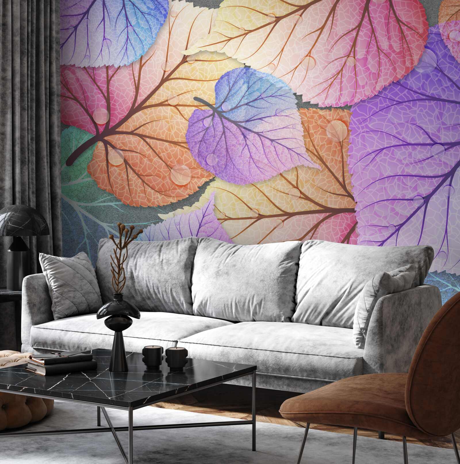 Fototapeta jesenné lístie maľované v pestrých farbách