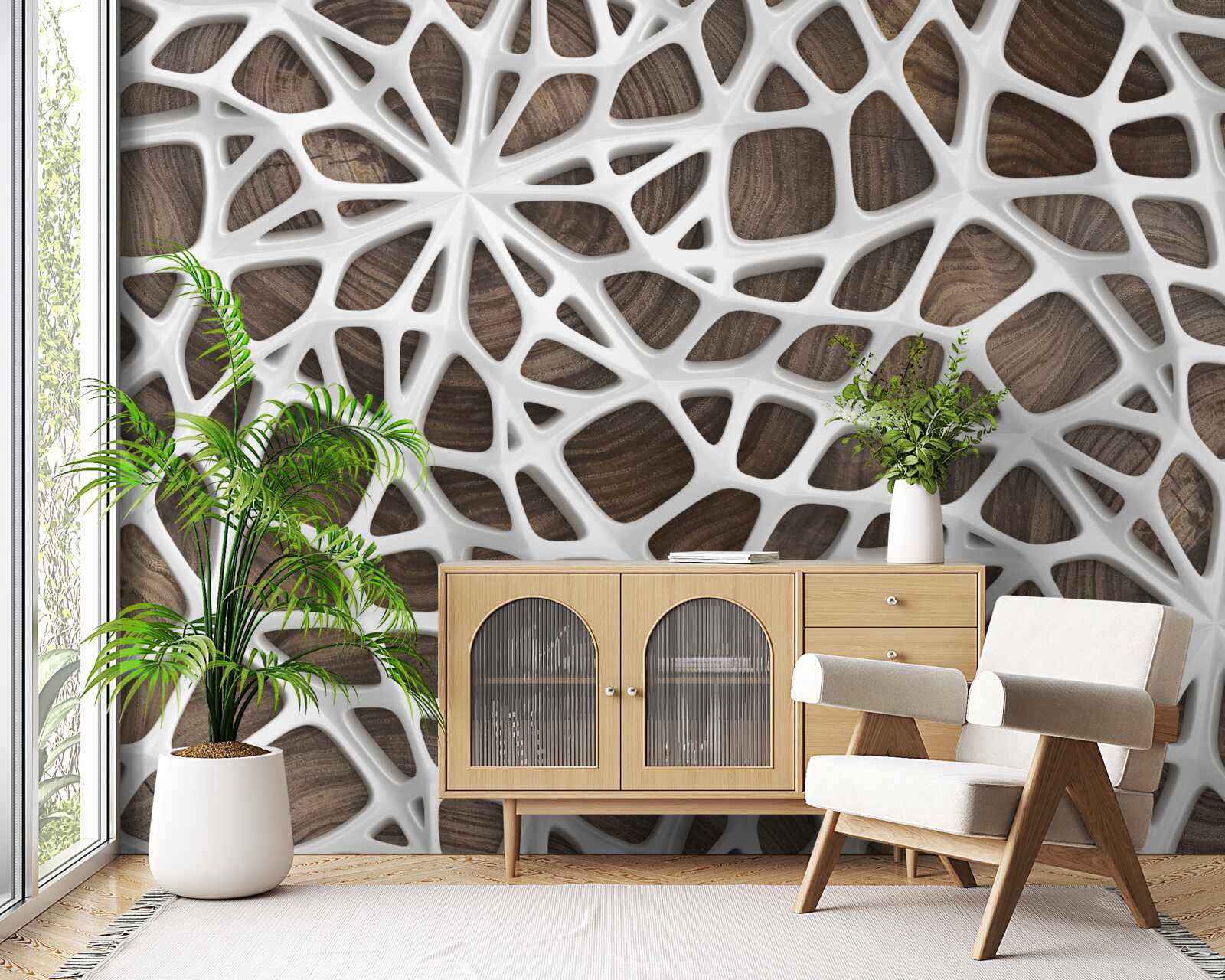 Fototapeta volumetrický snehovo biely web