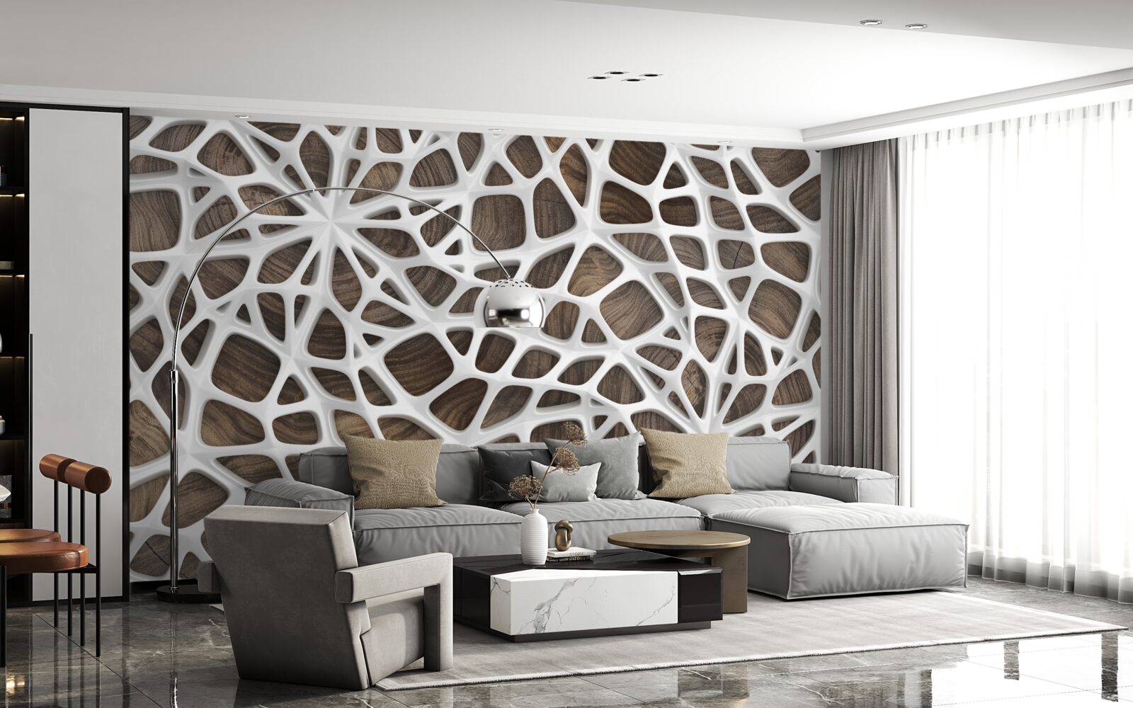 Fototapeta volumetrický snehovo biely web